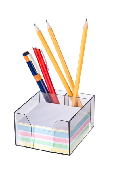 Caneta lápis e papel — Fotografia de Stock