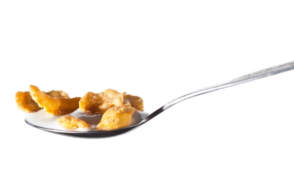 Corn flakes on spoon Stock Picture