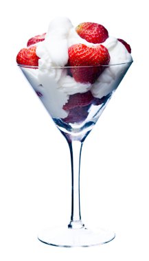 Strawberries with cream clipart