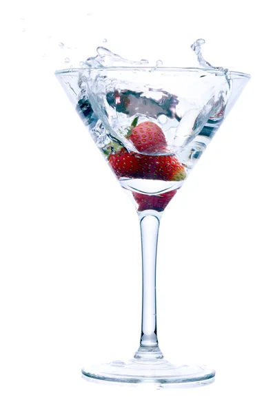 Trinken mit Erdbeere — Stockfoto