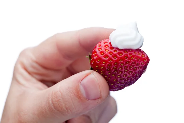 草莓加奶油 — 图库照片