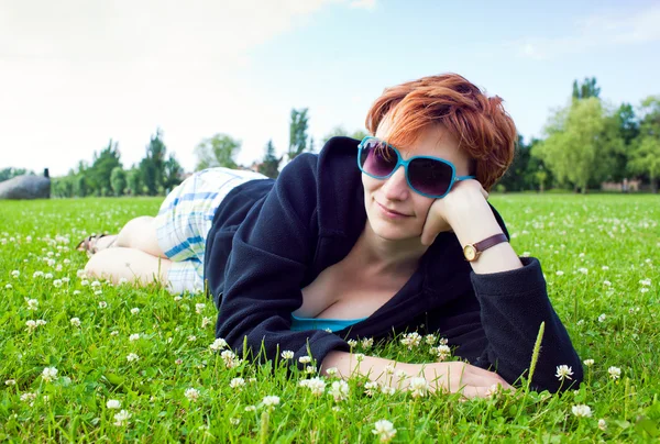 stock image Girl on grass