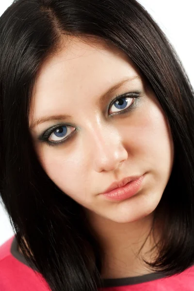 Brünettes Mädchen mit blauen Augen — Stockfoto