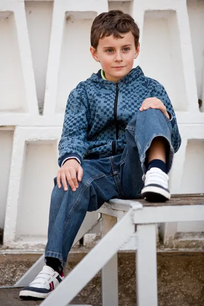 Handsome little boy outdoors — Stock Photo, Image
