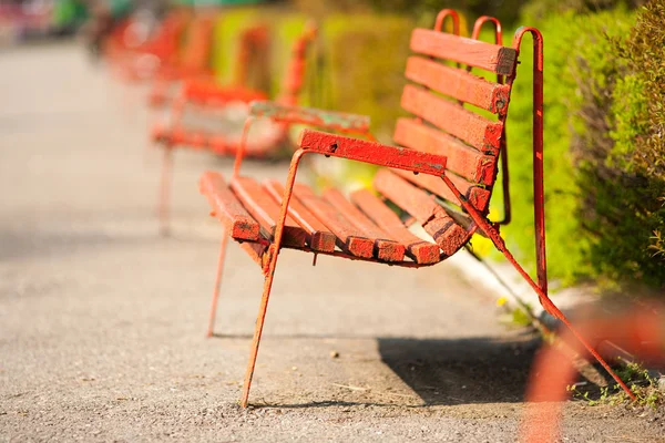 Row of benches — Stock Photo, Image
