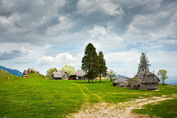 House in the mountain meadow — Stock Photo, Image