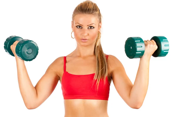 A nők fitness súlyokkal — Stock Fotó