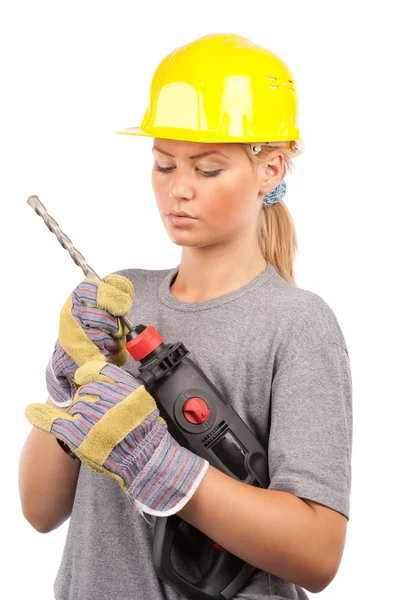Lady stavební dělník — Stock fotografie