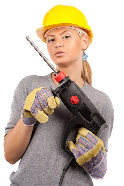 Lady stavební dělník — Stock fotografie