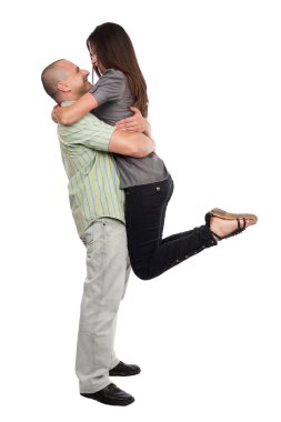 Jumping in his arms clipart