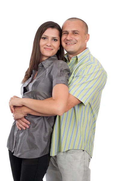 Mladý atraktivní pár izolovaných na bílém — Stock fotografie
