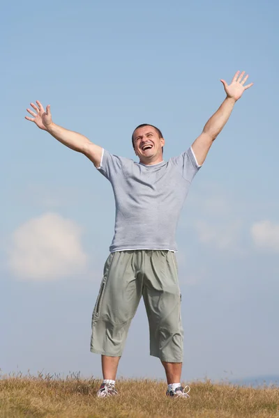 Boldog ember szabadtéri — Stock Fotó