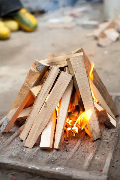 Barbecue grill tűz — Stock Fotó
