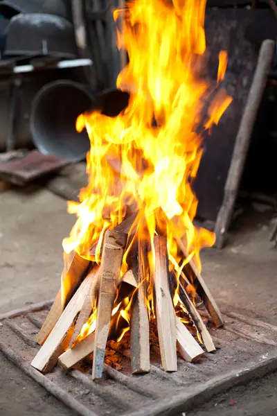 Barbecue fuoco griglia — Foto Stock