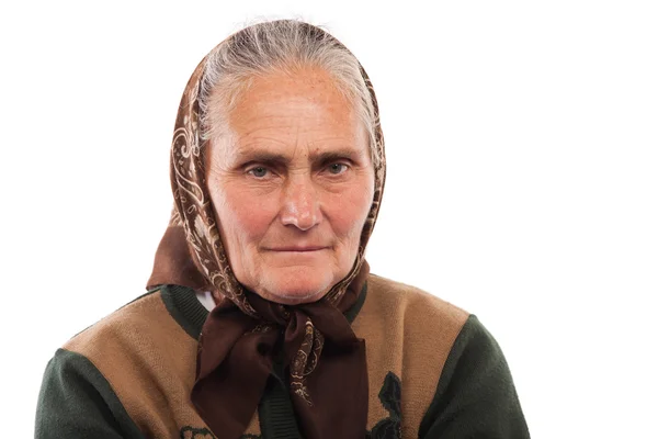 Senior woman with kerchief — Stock Photo, Image