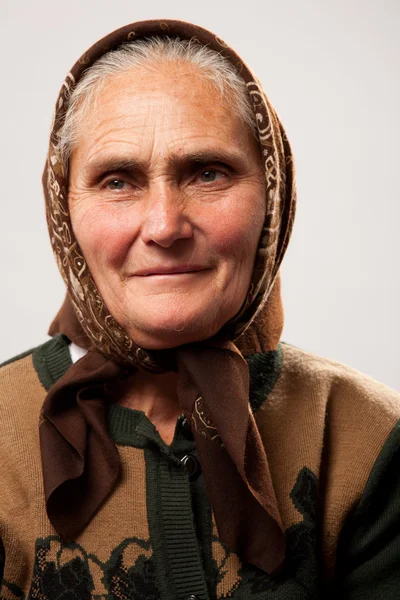 Felice donna anziana — Foto Stock
