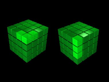 3D cubes clipart