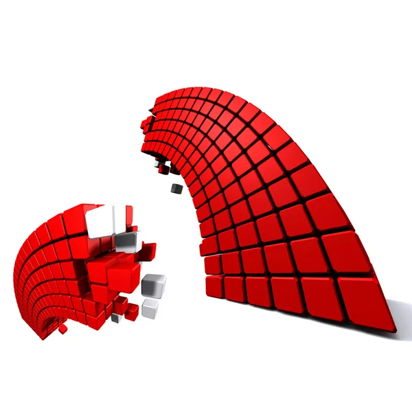 Ilustração 3d abstrato de cubos — Fotografia de Stock