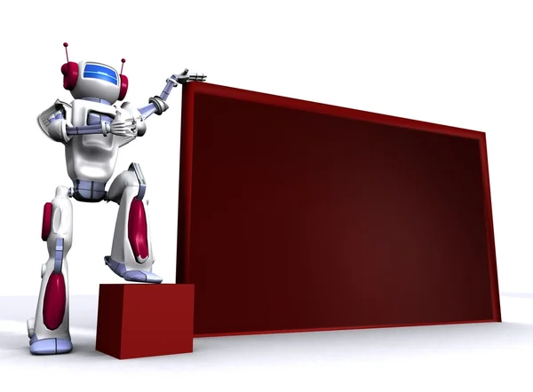 stock image Robot with empty billboard