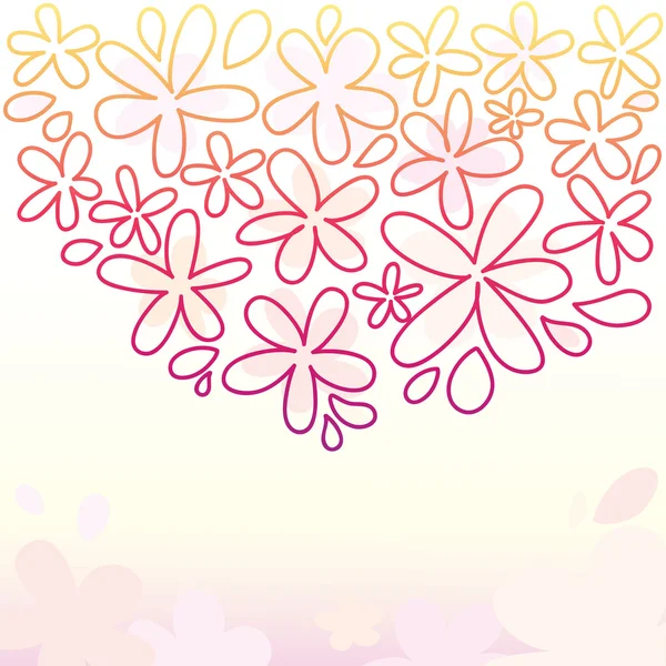 可爱的花卉背景 — 图库矢量图片