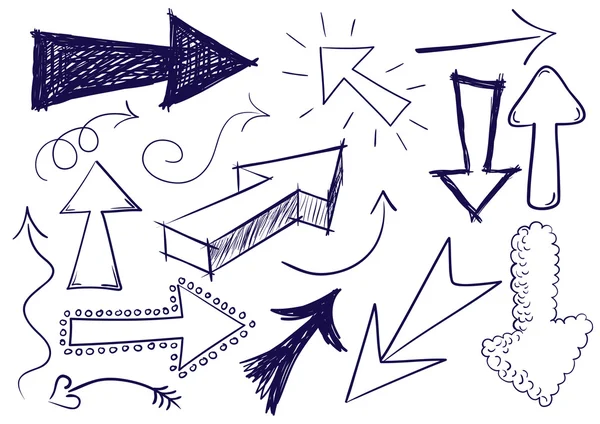 Flèches doodle — Image vectorielle
