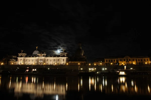 Dresda di notte Foto Stock Royalty Free