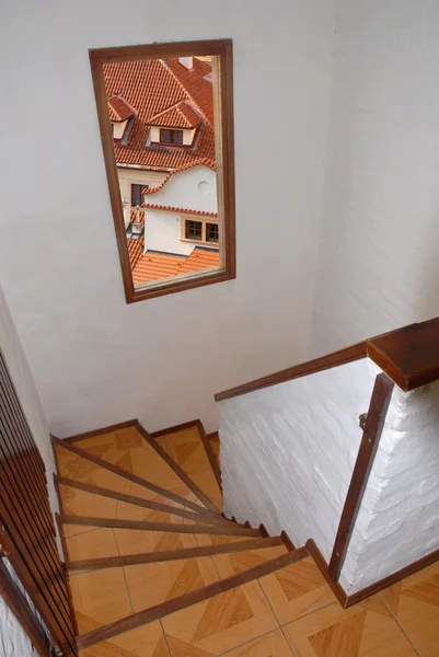 stock image Stairway with window view