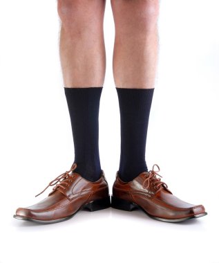 Legs from a man with open feet. clipart