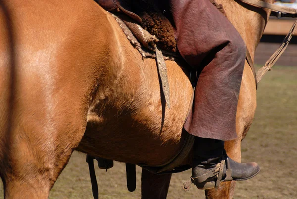Homem montando um cavalo — Fotografia de Stock