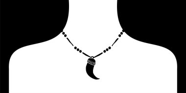 Female silohuette with black neckless clipart