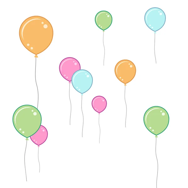 Soft coloured balloons — Stock Vector
