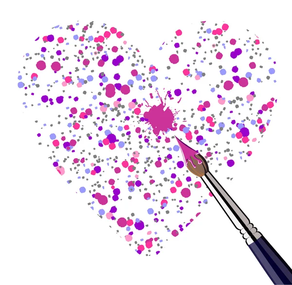 PAINTED HEART — Stock Vector
