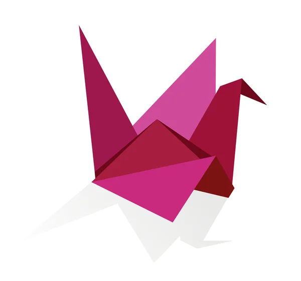 Vibrant colors Origami swan — Stock Vector