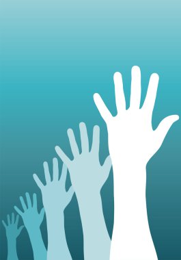 Raised hands clipart