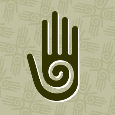 Hand with spiral symbol clipart