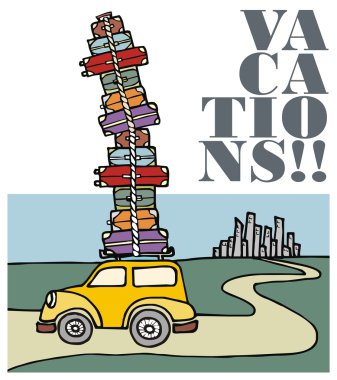 Vacations: running away from the city. clipart