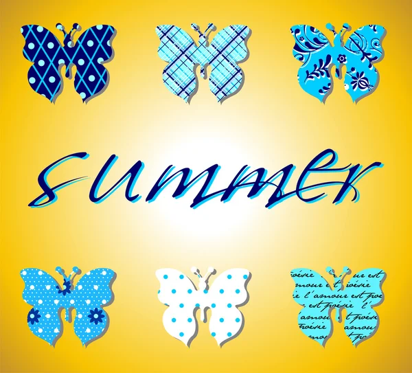 Pillangók nyári mintázat — Stock Vector
