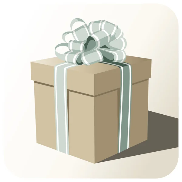 Gift box whit big ribbon — Stock Vector