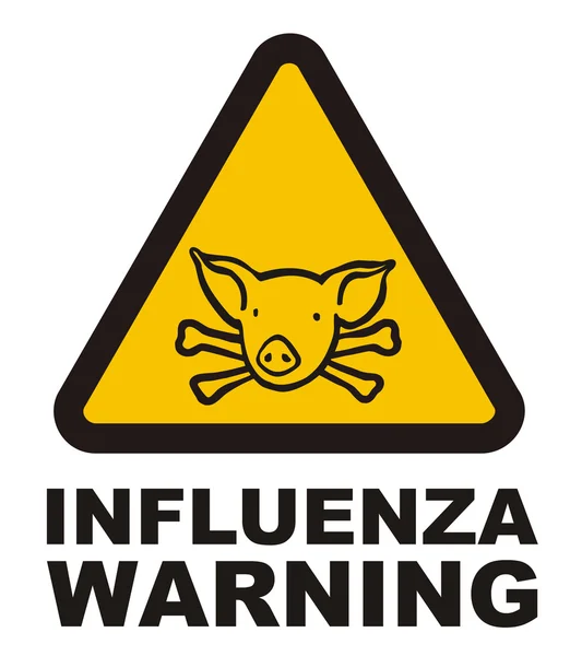 Sinal de gripe suína Warnig — Vetor de Stock
