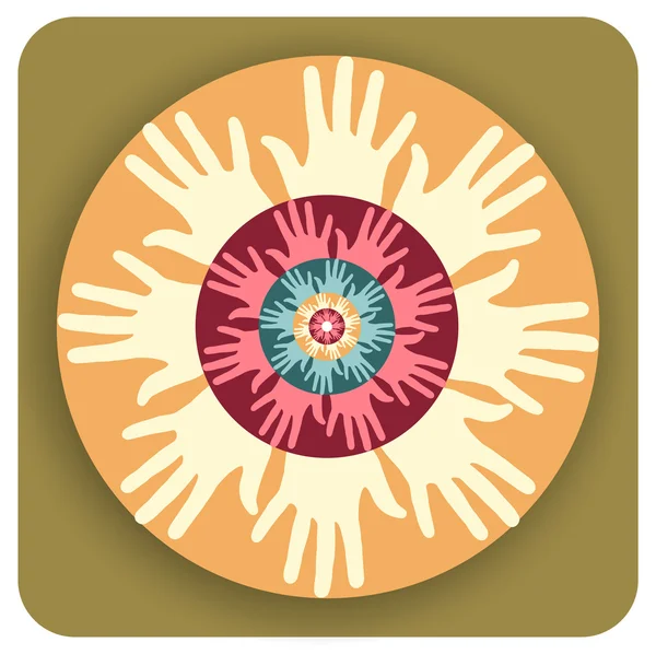 Mains de mandala — Image vectorielle