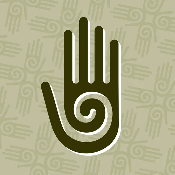 Mano con símbolo espiral — Archivo Imágenes Vectoriales