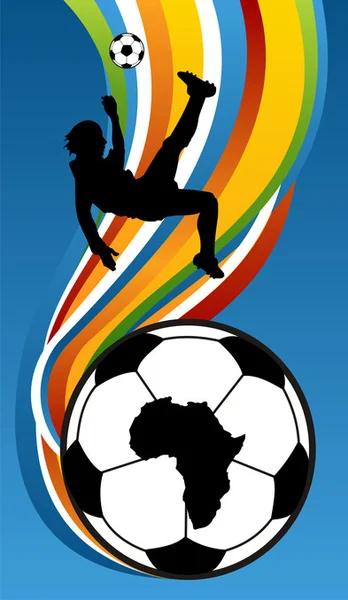 Jugadores de fútbol luchando contra el balón — Vector de stock