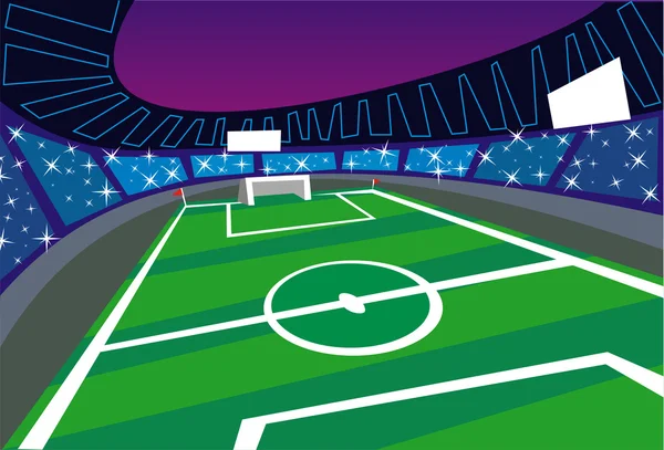 Voetbal stadion groothoek perspectief — Stockvector