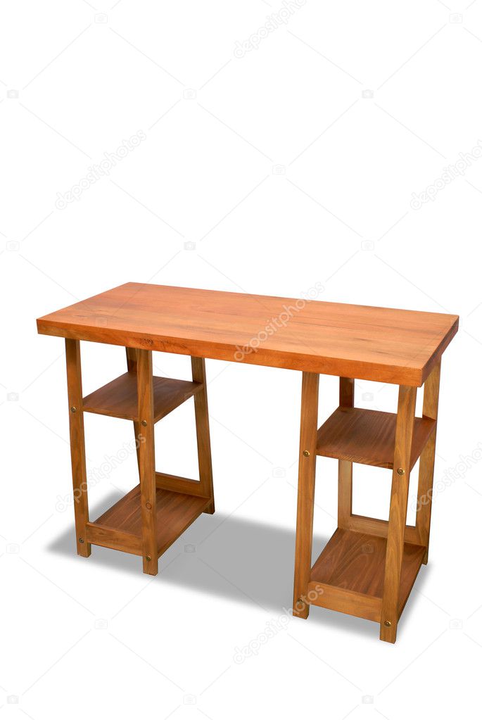 Computer desk isolated over white