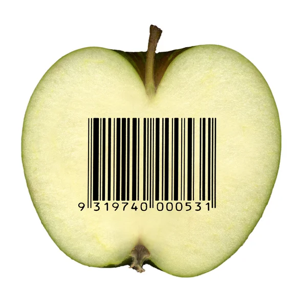 Apple with barcode — Stock Photo, Image
