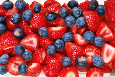 Strawberries and blueberries clipart
