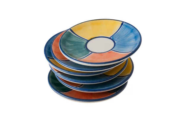 Colorful Coffee Plates — Stock Photo, Image