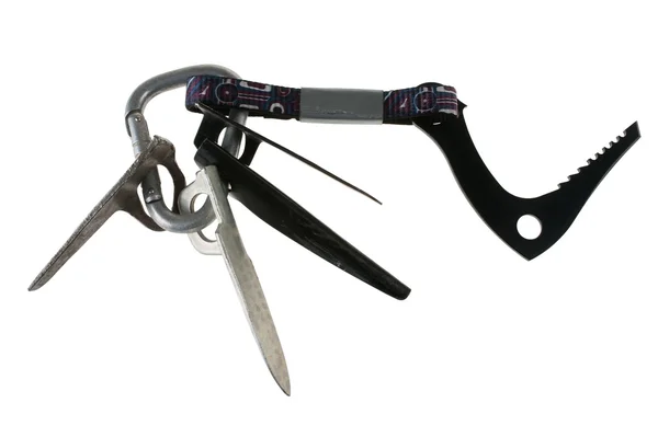 Używane knifeblades, bugaboos i haki — Zdjęcie stockowe