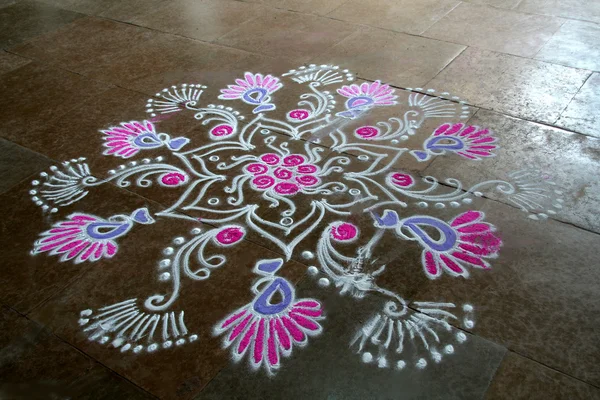 Floral Rangoli Design — Stock Photo, Image