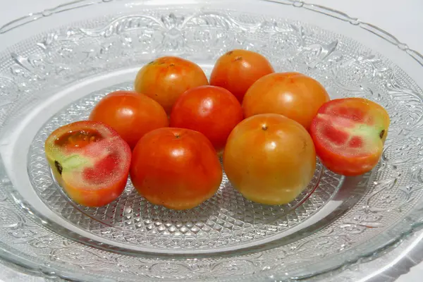 토마토의 트레이 — 스톡 사진